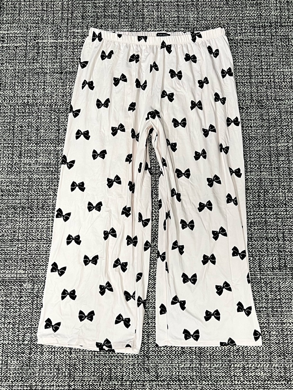 kate spade Cream Pajama Pants with Black Bow Print